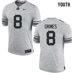 NCAA Ohio State Buckeyes Youth #8 Trevon Grimes Gray Nike Football College Jersey LKS4745IH